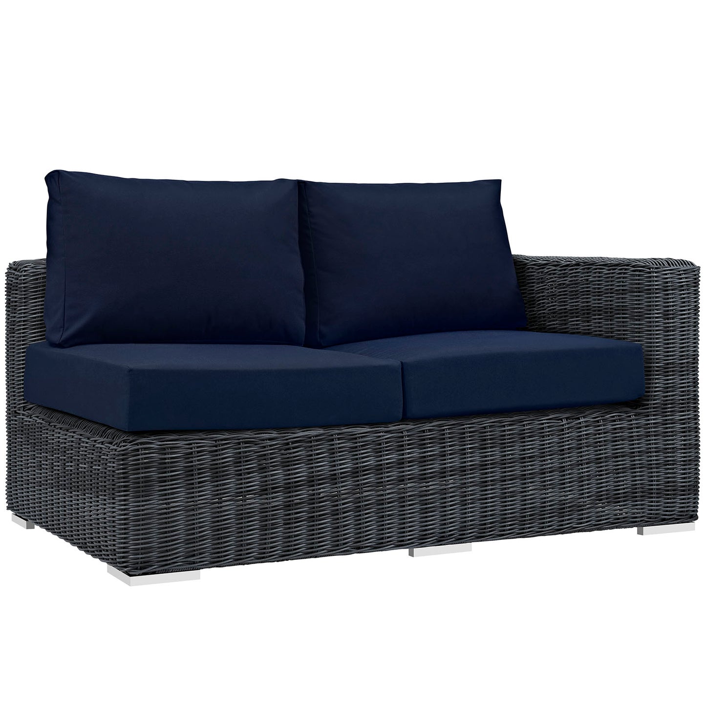 Modway Outlet Summon Outdoor Patio Sunbrella? Right Arm Loveseat by Modway  Outdoor Furniture Furniture Canvas Navy - EEI-1871-GRY-NAV
