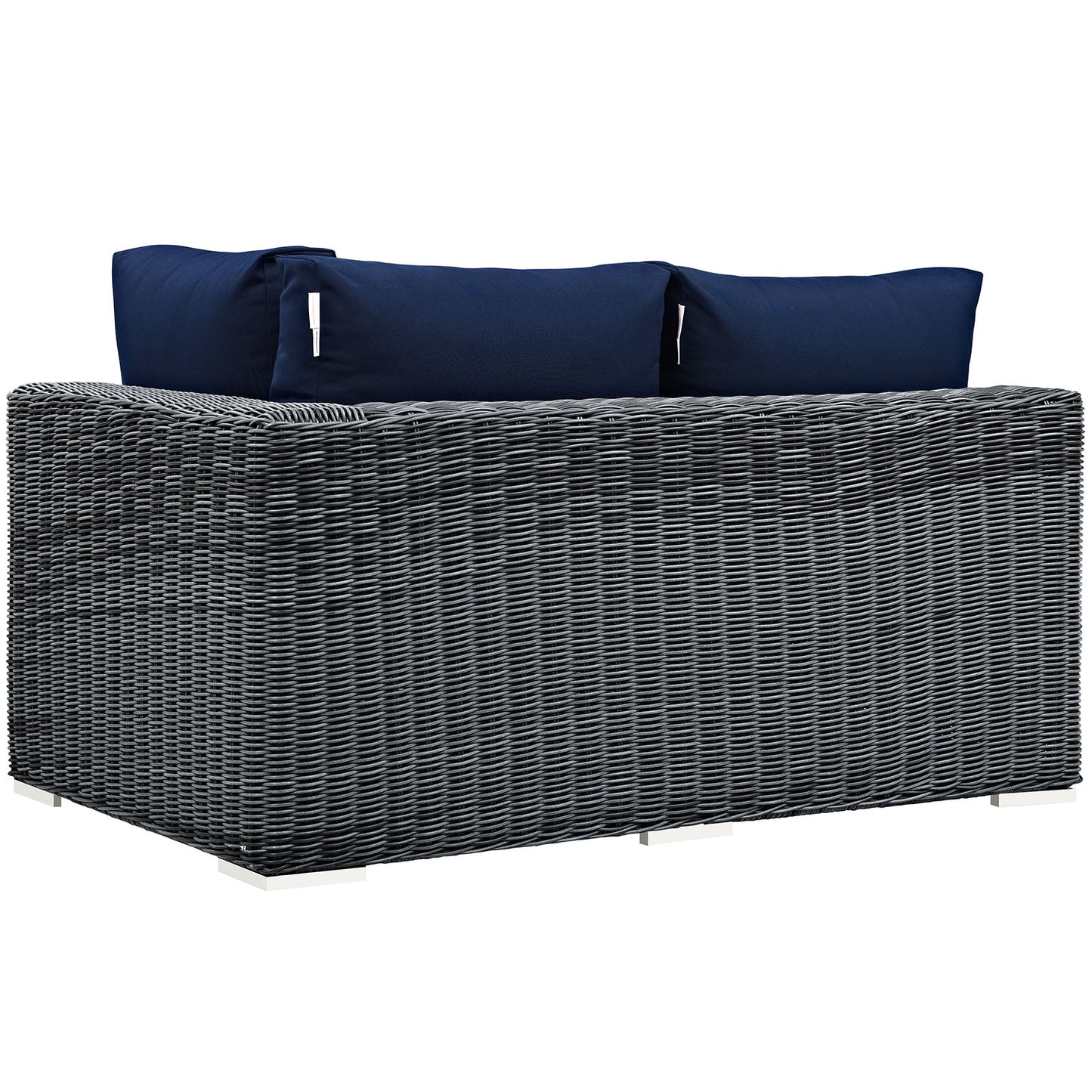 Modway Outlet Summon Outdoor Patio Sunbrella? Right Arm Loveseat by Modway  Outdoor Furniture Furniture Canvas Navy - EEI-1871-GRY-NAV