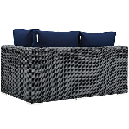 Modway Outlet Summon Outdoor Patio Sunbrella? Right Arm Loveseat by Modway  Outdoor Furniture Furniture Canvas Navy - EEI-1871-GRY-NAV