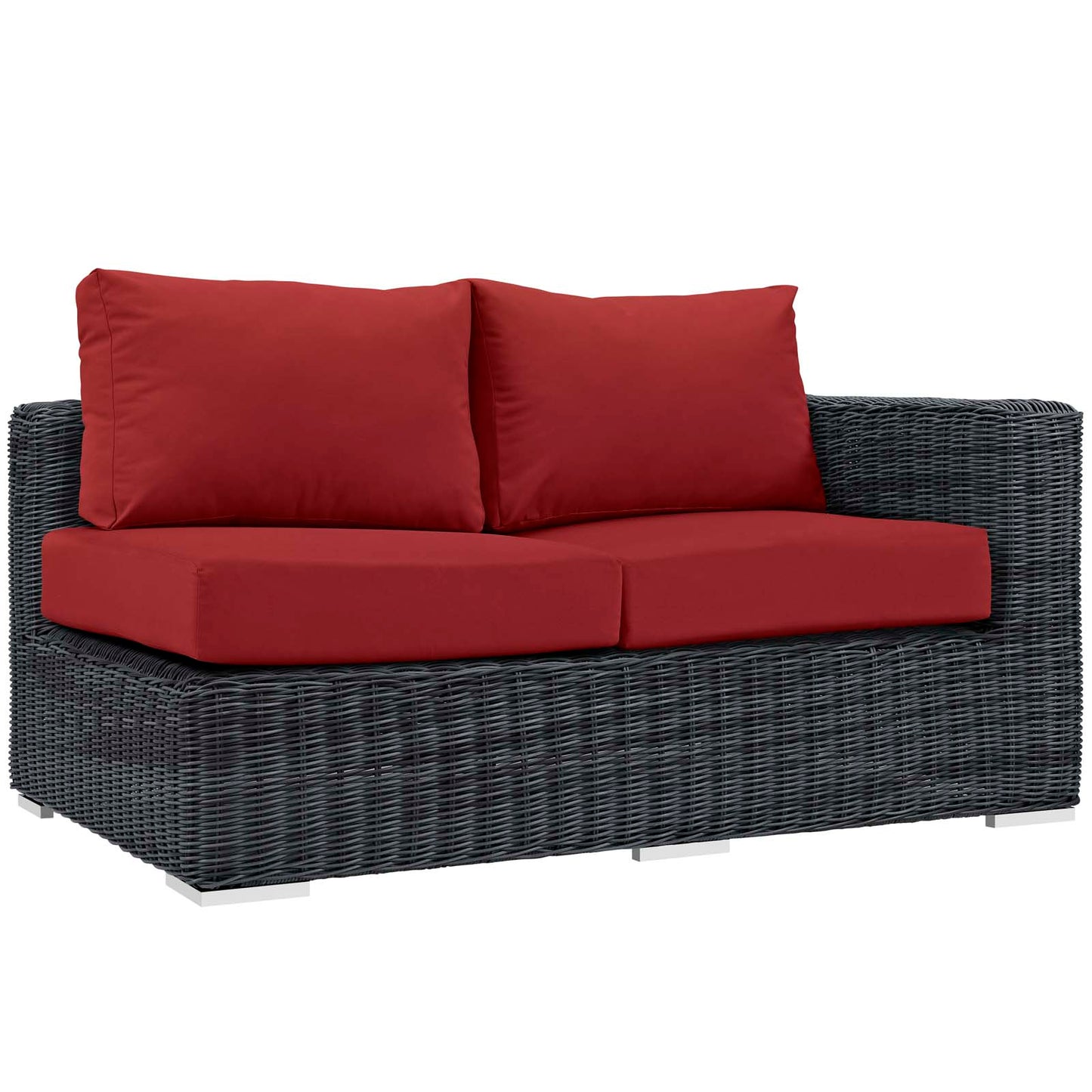 Modway Outlet Summon Outdoor Patio Sunbrella? Right Arm Loveseat by Modway  Outdoor Furniture Furniture Canvas Red - EEI-1871-GRY-RED