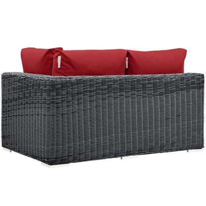 Modway Outlet Summon Outdoor Patio Sunbrella? Right Arm Loveseat by Modway  Outdoor Furniture Furniture Canvas Red - EEI-1871-GRY-RED