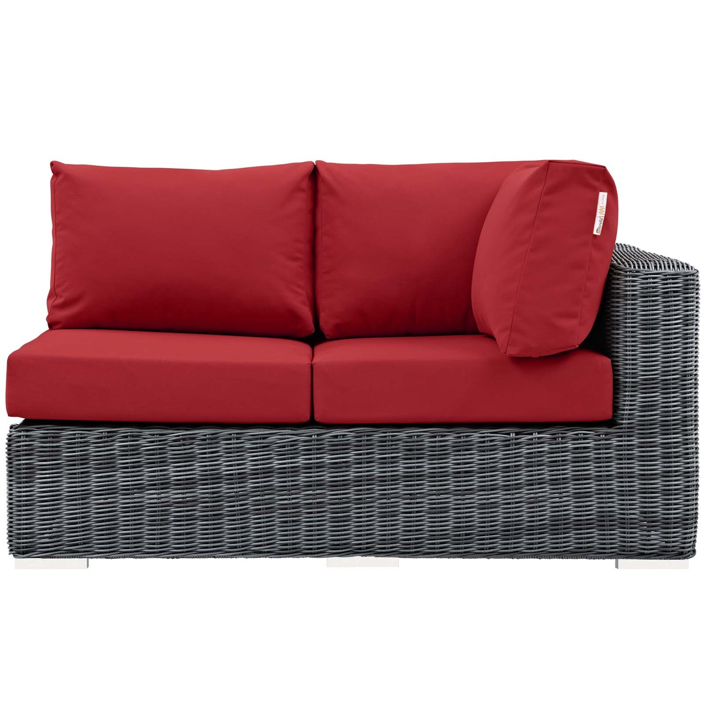 Modway Outlet Summon Outdoor Patio Sunbrella? Right Arm Loveseat by Modway  Outdoor Furniture Furniture Canvas Red - EEI-1871-GRY-RED