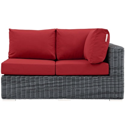 Modway Outlet Summon Outdoor Patio Sunbrella? Right Arm Loveseat by Modway  Outdoor Furniture Furniture Canvas Red - EEI-1871-GRY-RED