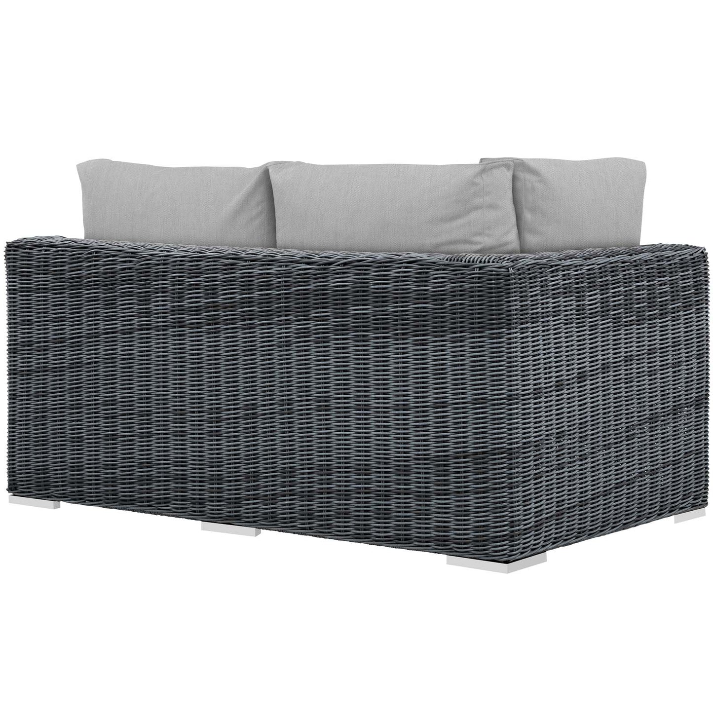 Modway Outlet Summon Outdoor Patio Sunbrella? Left Arm Loveseat by Modway  Outdoor Furniture Furniture Canvas Gray - EEI-1872-GRY-GRY