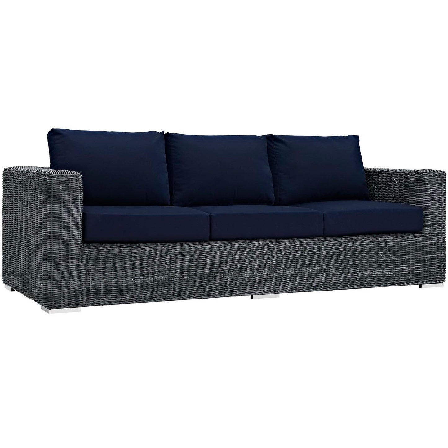 Modway - Summon Outdoor Patio Sunbrella? Sofa by Modway  Outdoor Furniture Sofa Sectionals Blue - EEI-1874-GRY-NAV