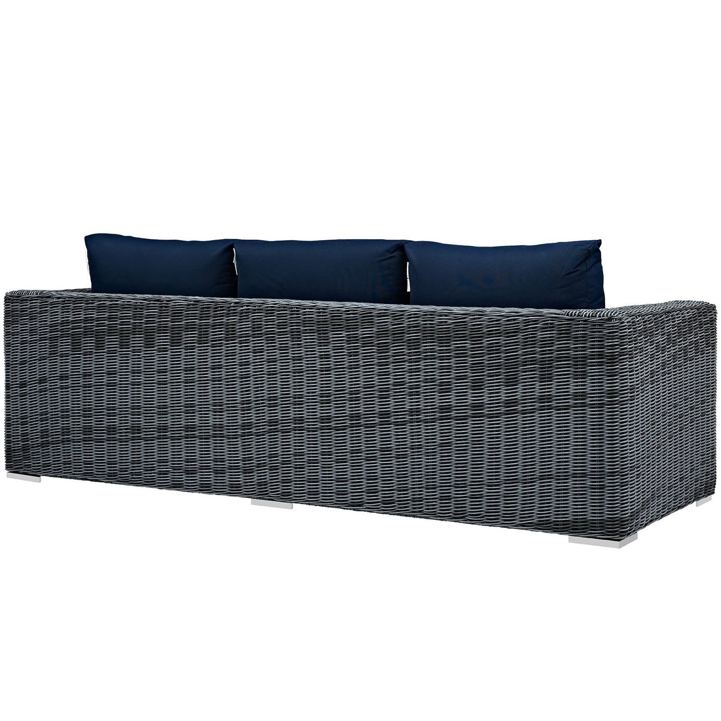 Modway - Summon Outdoor Patio Sunbrella? Sofa by Modway  Outdoor Furniture Sofa Sectionals Blue - EEI-1874-GRY-NAV