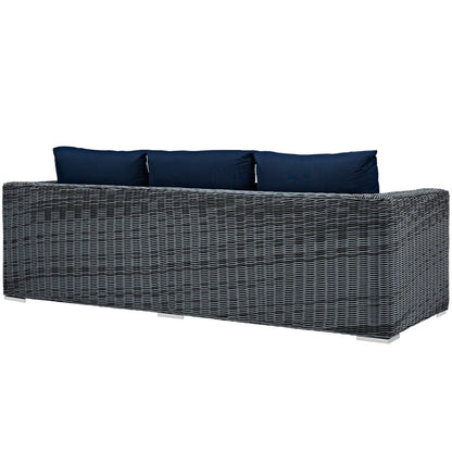 Modway - Summon Outdoor Patio Sunbrella? Sofa by Modway  Outdoor Furniture Sofa Sectionals Blue - EEI-1874-GRY-NAV