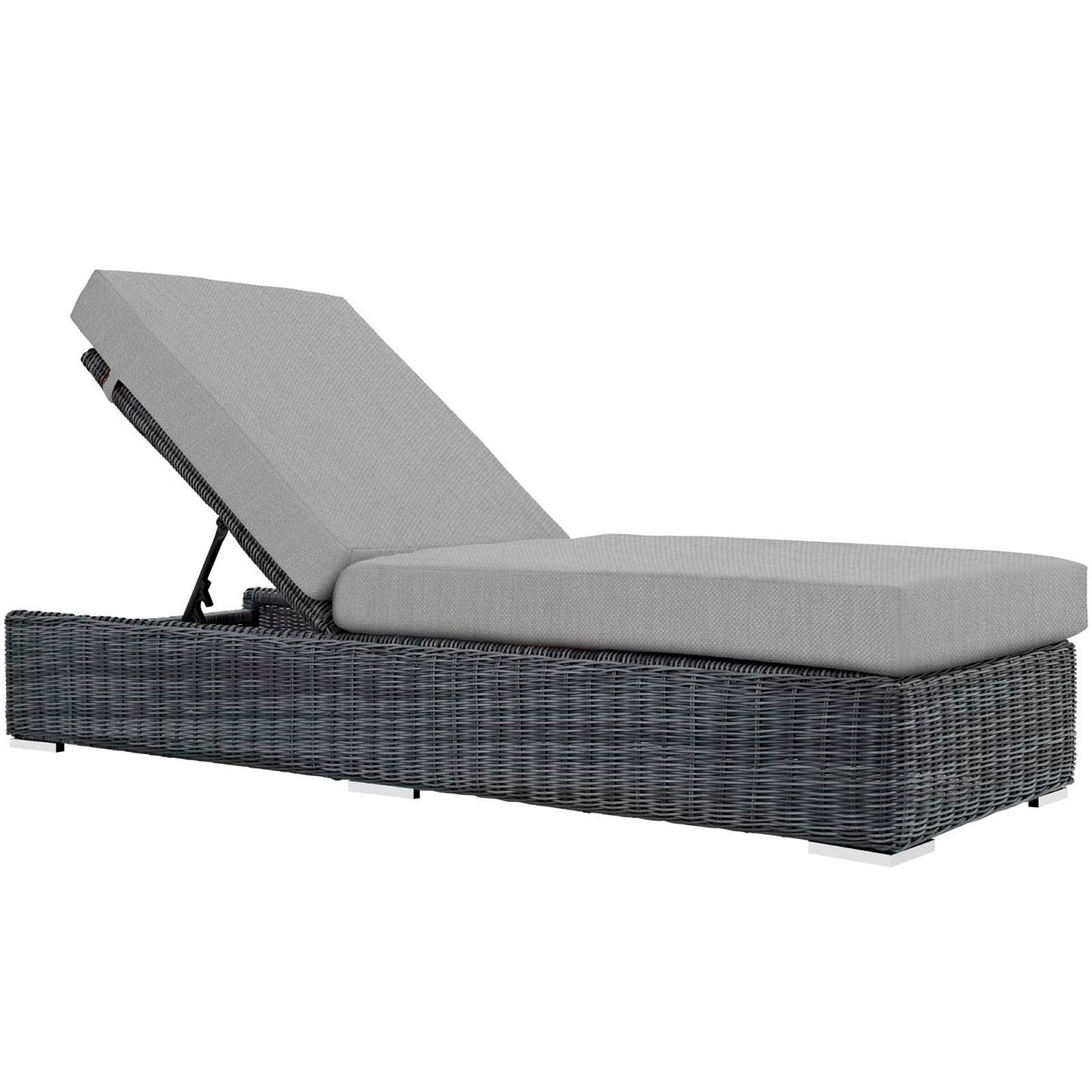 Modway - Summon Outdoor Patio Sunbrella? Chaise Lounge by Modway  Outdoor Furniture Sofa Sectionals Gray - EEI-1876-GRY-GRY