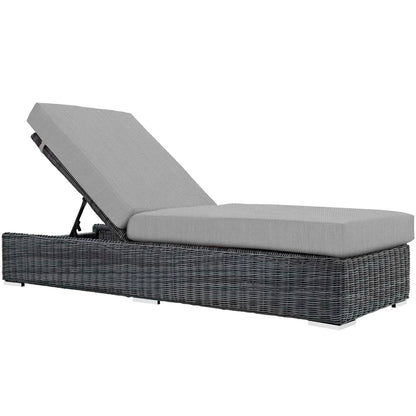 Modway - Summon Outdoor Patio Sunbrella? Chaise Lounge by Modway  Outdoor Furniture Sofa Sectionals Gray - EEI-1876-GRY-GRY