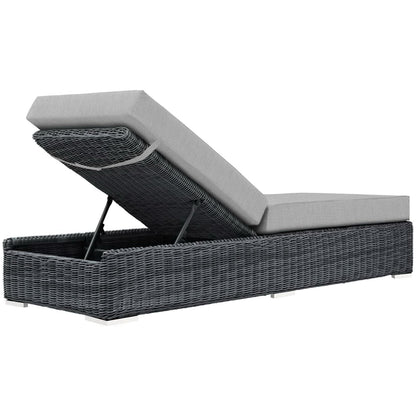 Modway - Summon Outdoor Patio Sunbrella? Chaise Lounge by Modway  Outdoor Furniture Sofa Sectionals Gray - EEI-1876-GRY-GRY
