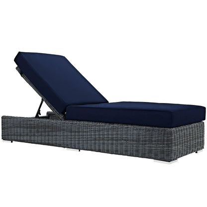 Modway Outlet Summon Outdoor Patio Sunbrella? Chaise Lounge by Modway  Outdoor Furniture Furniture Canvas Navy - EEI-1876-GRY-NAV