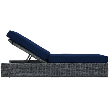 Modway Outlet Summon Outdoor Patio Sunbrella? Chaise Lounge by Modway  Outdoor Furniture Furniture Canvas Navy - EEI-1876-GRY-NAV