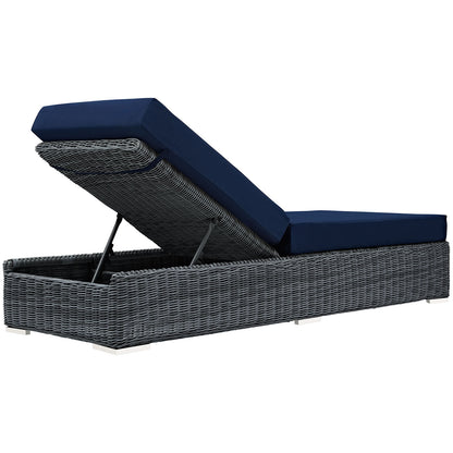 Modway Outlet Summon Outdoor Patio Sunbrella? Chaise Lounge by Modway  Outdoor Furniture Furniture Canvas Navy - EEI-1876-GRY-NAV