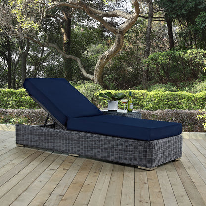 Modway Outlet Summon Outdoor Patio Sunbrella? Chaise Lounge by Modway  Outdoor Furniture Furniture Canvas Navy - EEI-1876-GRY-NAV
