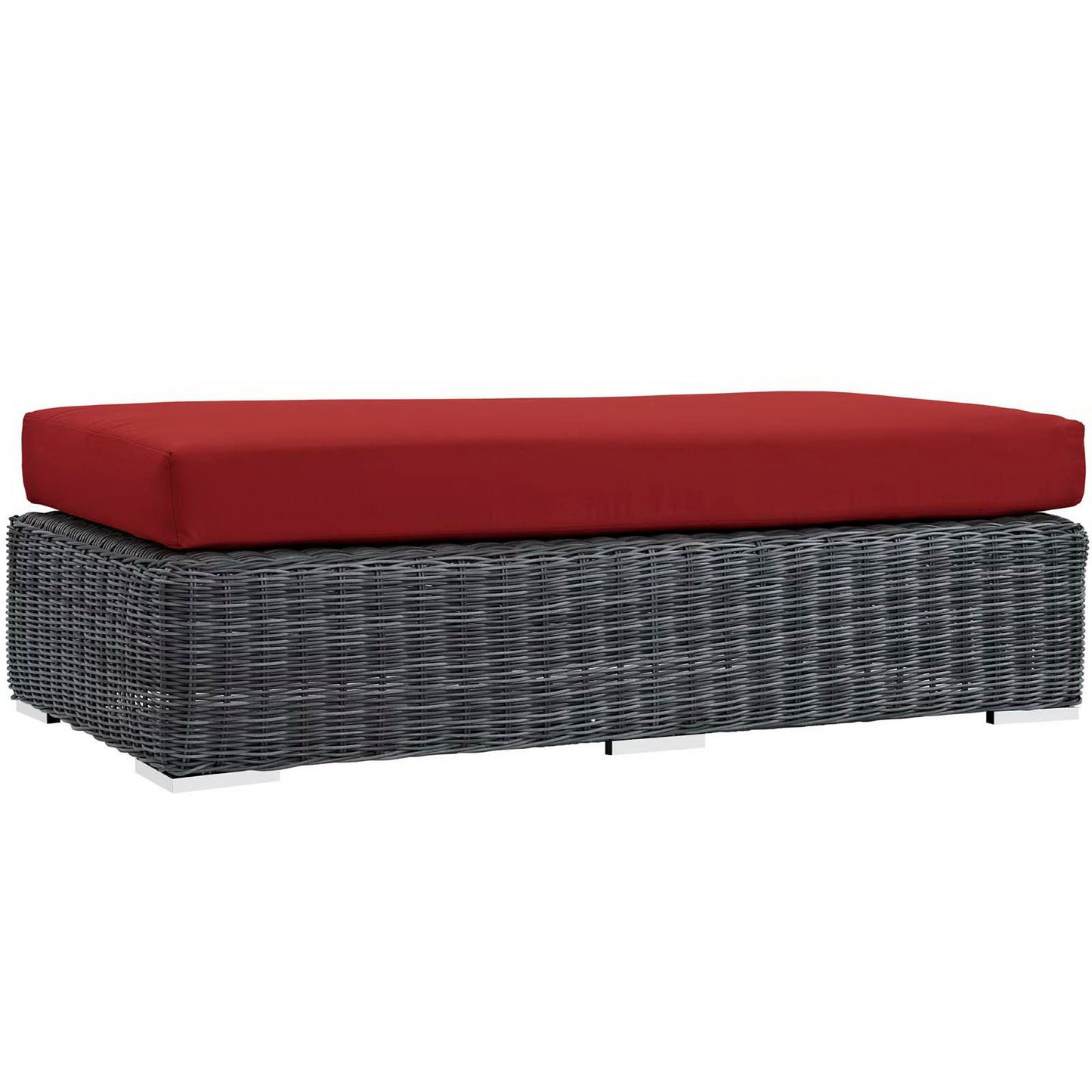 Modway Outlet Summon Outdoor Patio Sunbrella? Rectangle Ottoman by Modway  Outdoor Furniture Furniture Canvas Red - EEI-1877-GRY-RED
