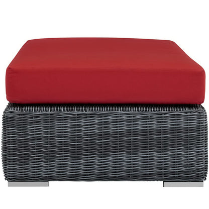 Modway Outlet Summon Outdoor Patio Sunbrella? Rectangle Ottoman by Modway  Outdoor Furniture Furniture Canvas Red - EEI-1877-GRY-RED