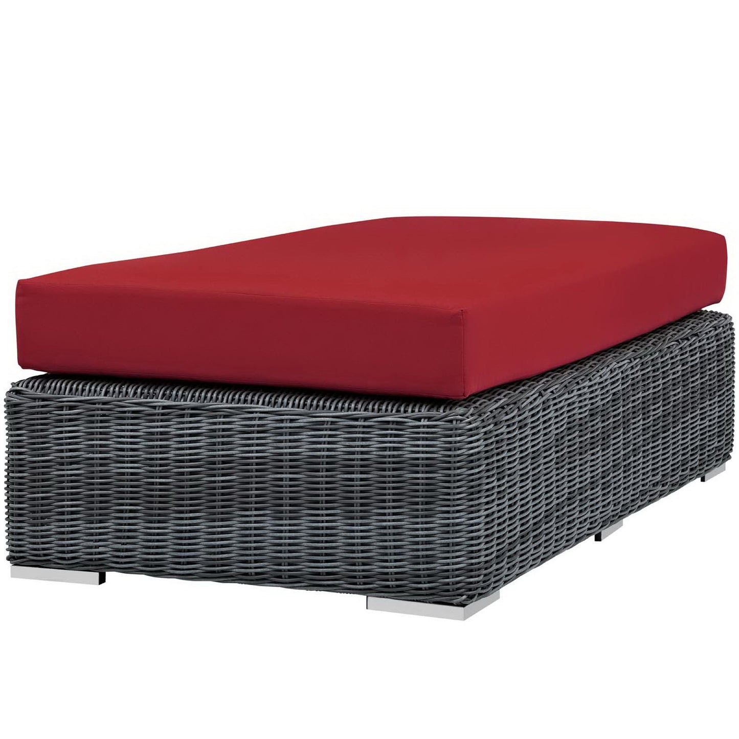 Modway Outlet Summon Outdoor Patio Sunbrella? Rectangle Ottoman by Modway  Outdoor Furniture Furniture Canvas Red - EEI-1877-GRY-RED
