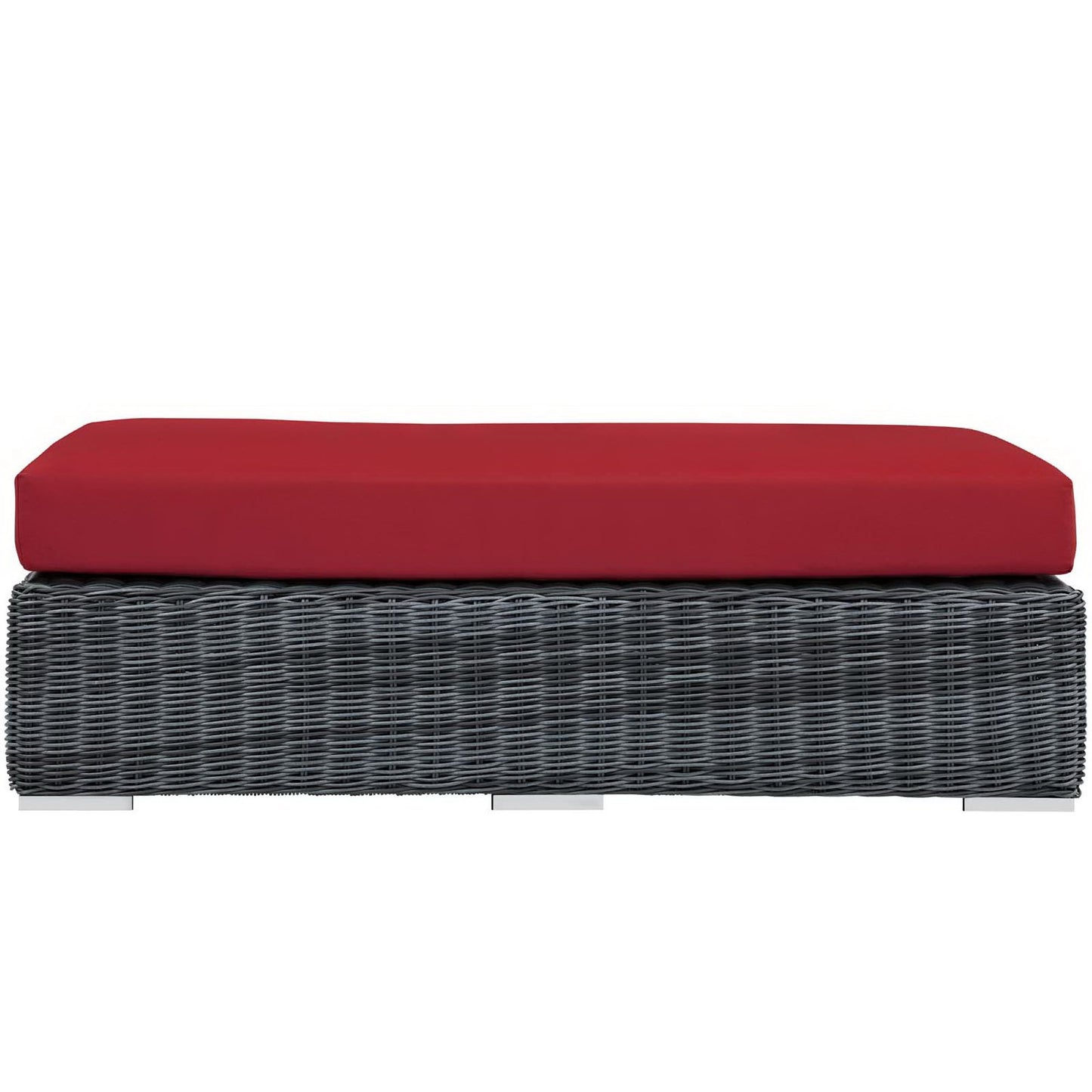 Modway Outlet Summon Outdoor Patio Sunbrella? Rectangle Ottoman by Modway  Outdoor Furniture Furniture Canvas Red - EEI-1877-GRY-RED