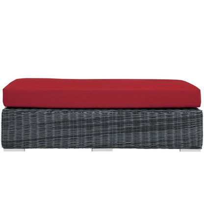 Modway Outlet Summon Outdoor Patio Sunbrella? Rectangle Ottoman by Modway  Outdoor Furniture Furniture Canvas Red - EEI-1877-GRY-RED
