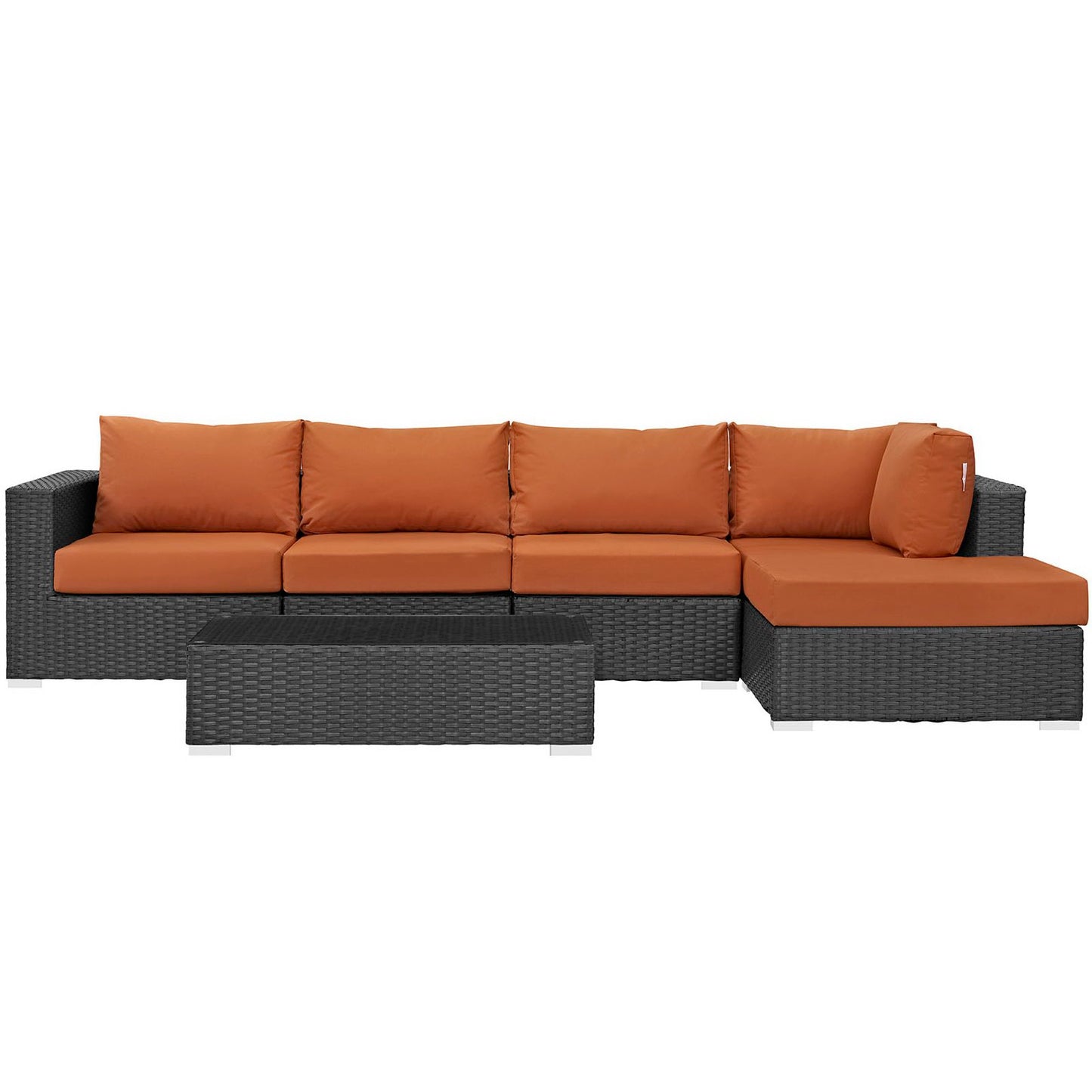 Modway Outlet Sojourn 5 Piece Outdoor Patio Sunbrella? Sectional Set by Modway  Outdoor Furniture Furniture Canvas Tuscan - EEI-1886-CHC-TUS-SET