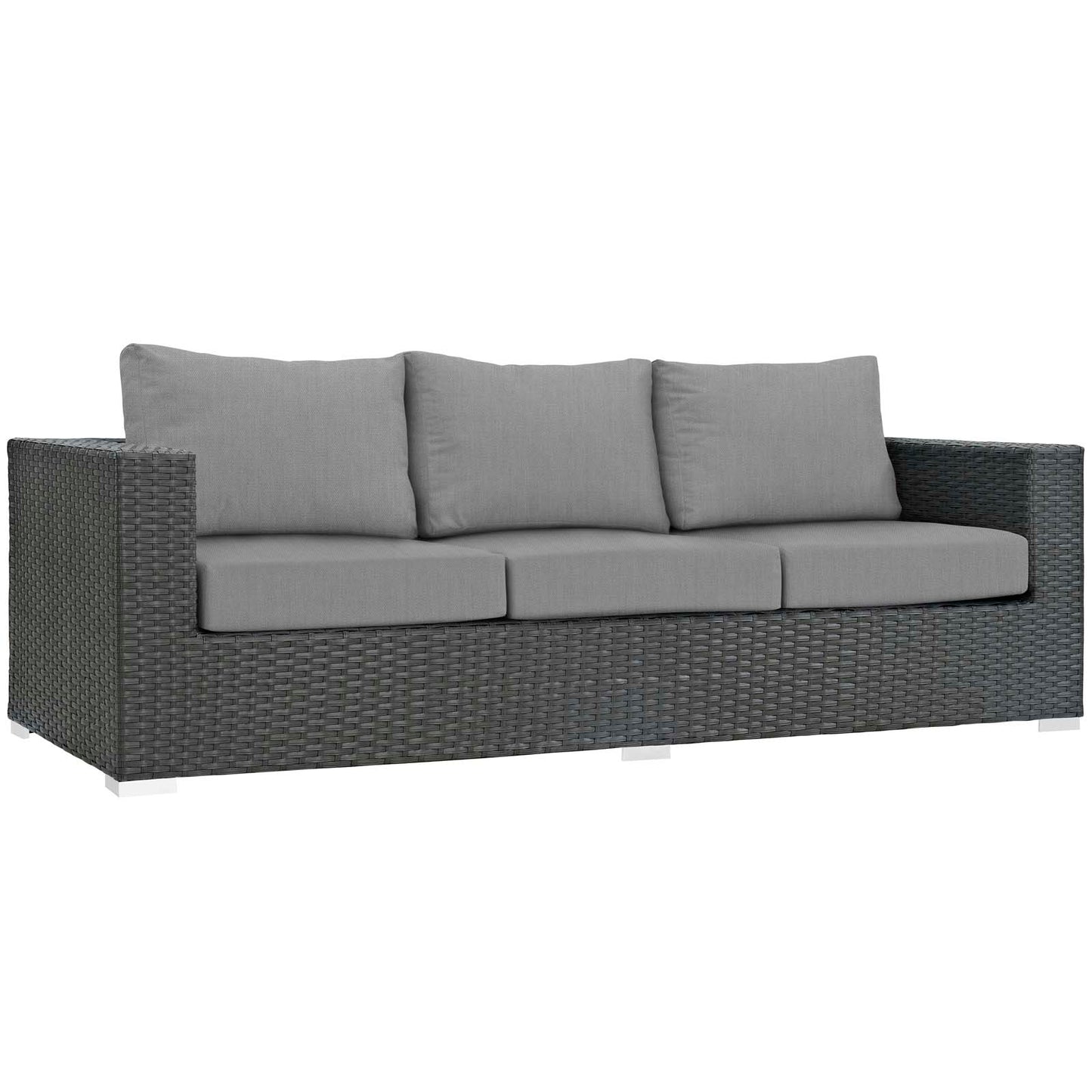 Modway Outlet Sojourn 3 Piece Outdoor Patio Sunbrella? Sectional Set by Modway  Outdoor Furniture Furniture Canvas Gray - EEI-1889-CHC-GRY-SET