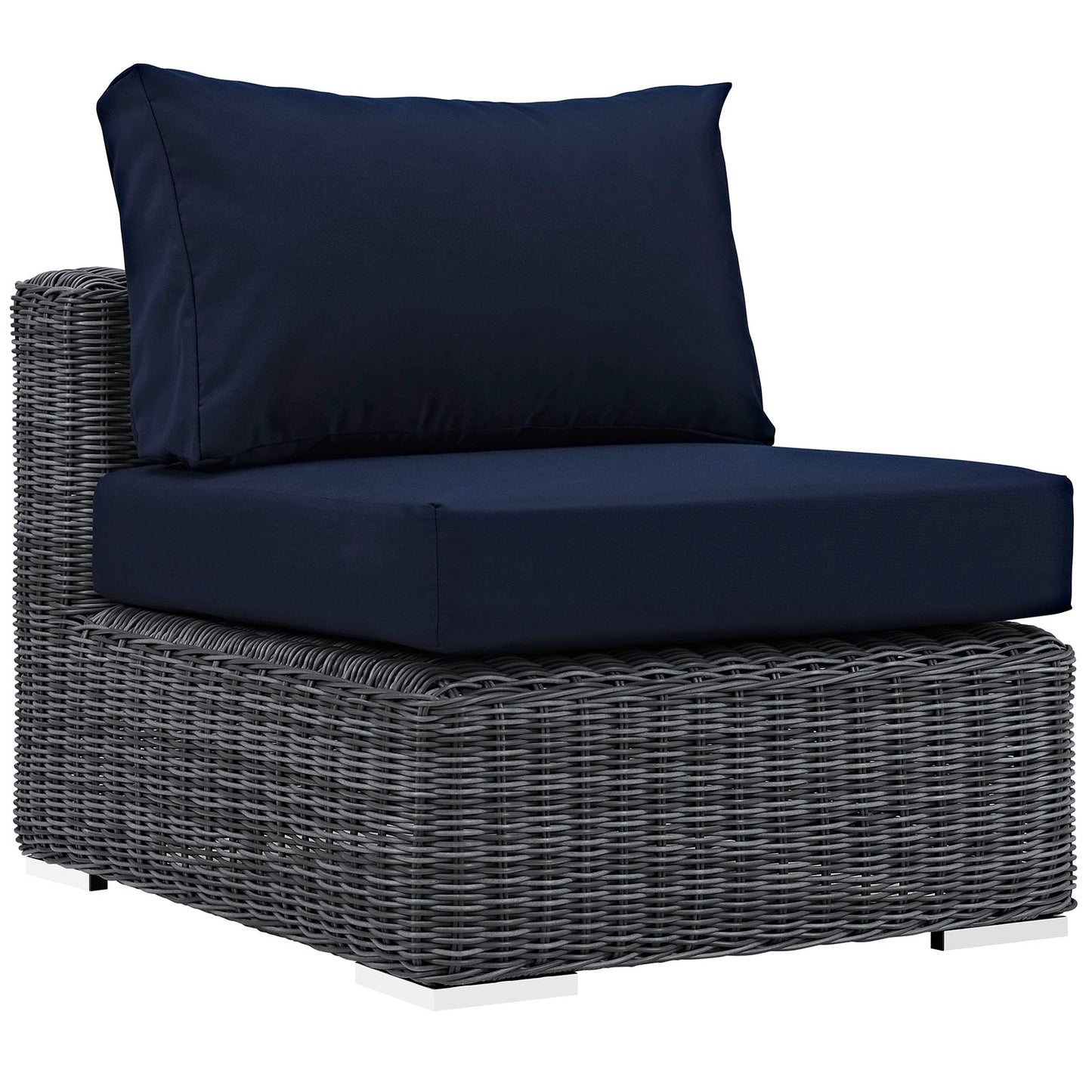 Modway Outlet Summon 5 Piece Outdoor Patio Sunbrella? Sectional Set by Modway  Outdoor Furniture Furniture Canvas Navy - EEI-1896-GRY-NAV-SET