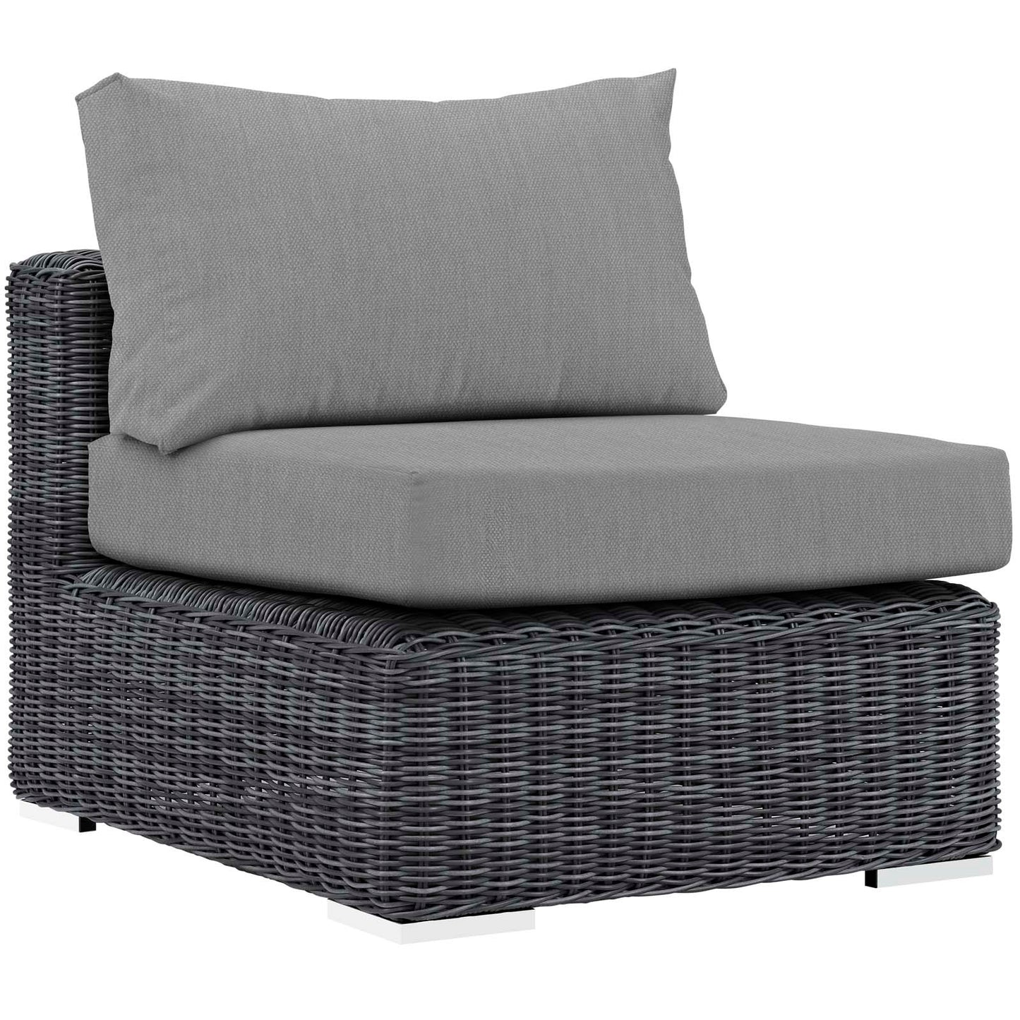 Modway Outlet Summon 5 Piece Outdoor Patio Sunbrella? Sectional Set by Modway  Outdoor Furniture Furniture Canvas Gray - EEI-1904-GRY-GRY-SET