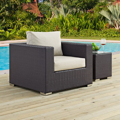 Modway - Convene Outdoor Patio Armchair by Modway  Outdoor Furniture Sofa Sectionals Brown - EEI-1906-EXP-BEI
