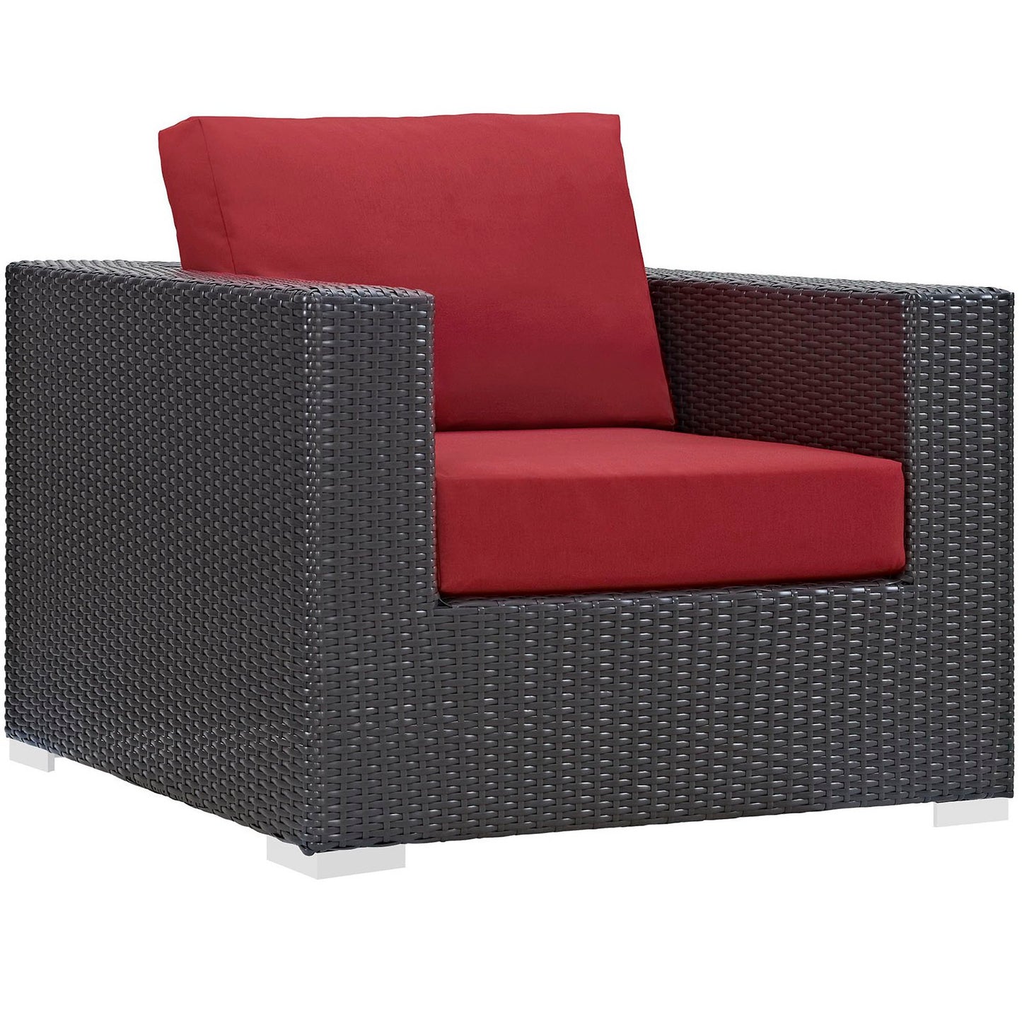 Modway Outlet Convene Outdoor Patio Armchair by Modway  Outdoor Furniture Furniture Espresso Red - EEI-1906-EXP-RED