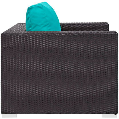 Modway Outlet Convene Outdoor Patio Armchair by Modway  Outdoor Furniture Furniture Espresso Turquoise - EEI-1906-EXP-TRQ