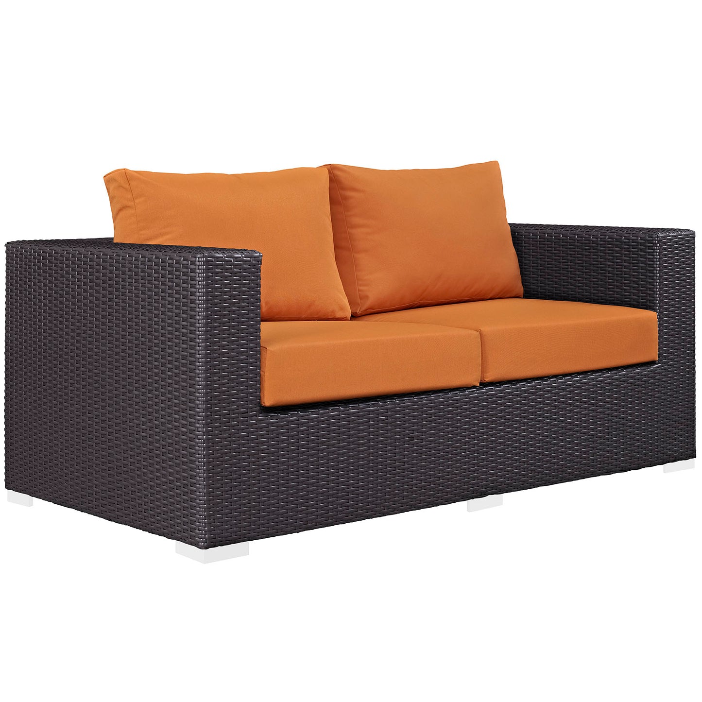 Modway Outlet Convene Outdoor Patio Loveseat by Modway  Outdoor Furniture Furniture Espresso Orange - EEI-1907-EXP-ORA