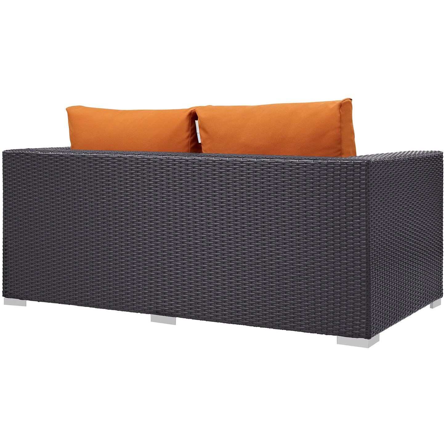 Modway Outlet Convene Outdoor Patio Loveseat by Modway  Outdoor Furniture Furniture Espresso Orange - EEI-1907-EXP-ORA