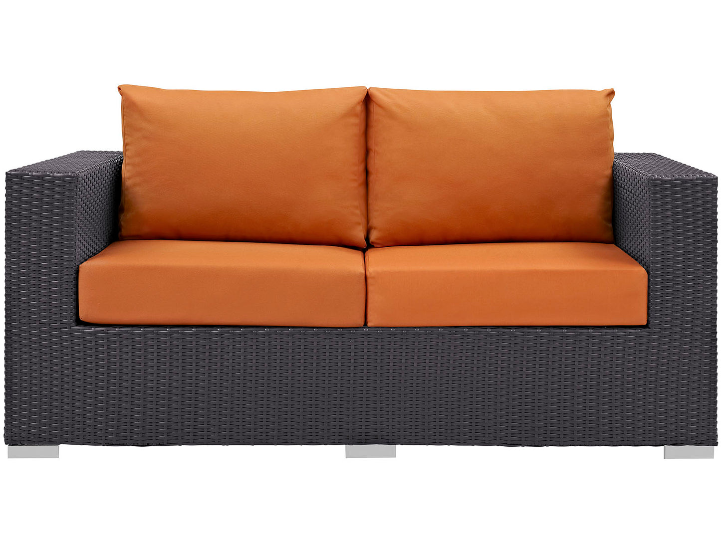 Modway Outlet Convene Outdoor Patio Loveseat by Modway  Outdoor Furniture Furniture Espresso Orange - EEI-1907-EXP-ORA