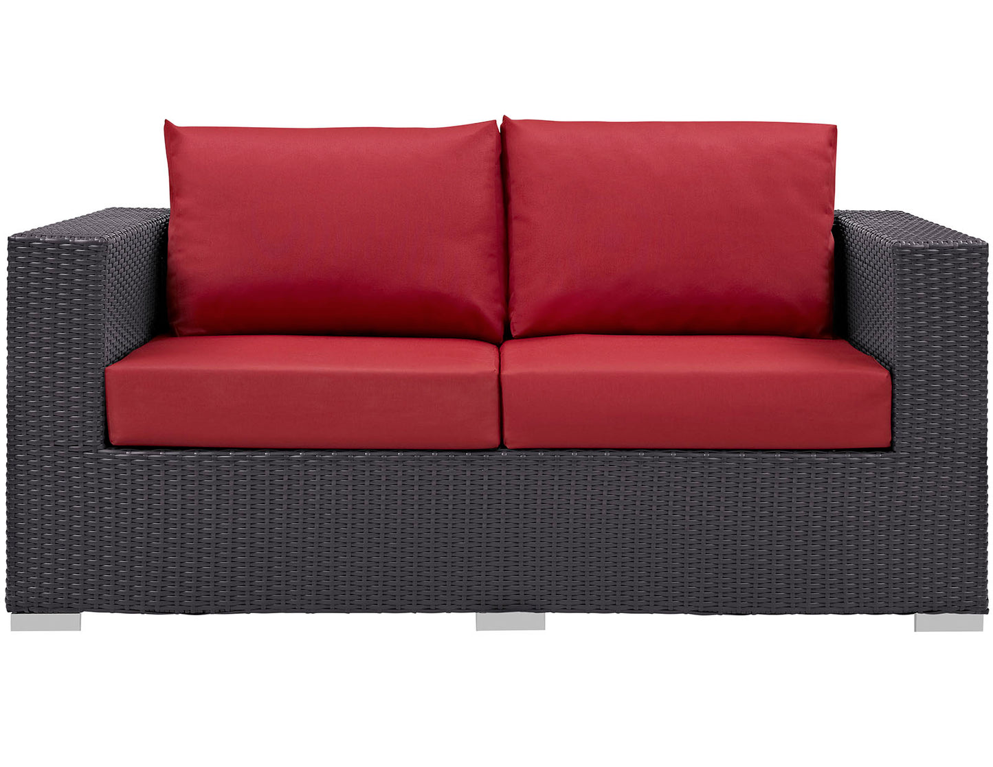 Modway Outlet Convene Outdoor Patio Loveseat by Modway  Outdoor Furniture Furniture Espresso Red - EEI-1907-EXP-RED