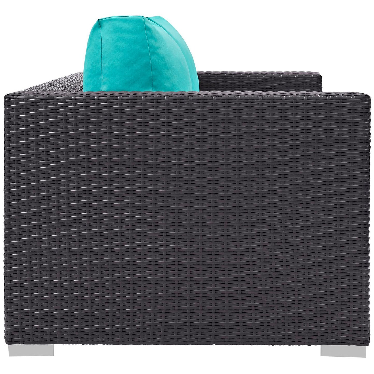 Modway Outlet Convene Outdoor Patio Loveseat by Modway  Outdoor Furniture Furniture Espresso Turquoise - EEI-1907-EXP-TRQ