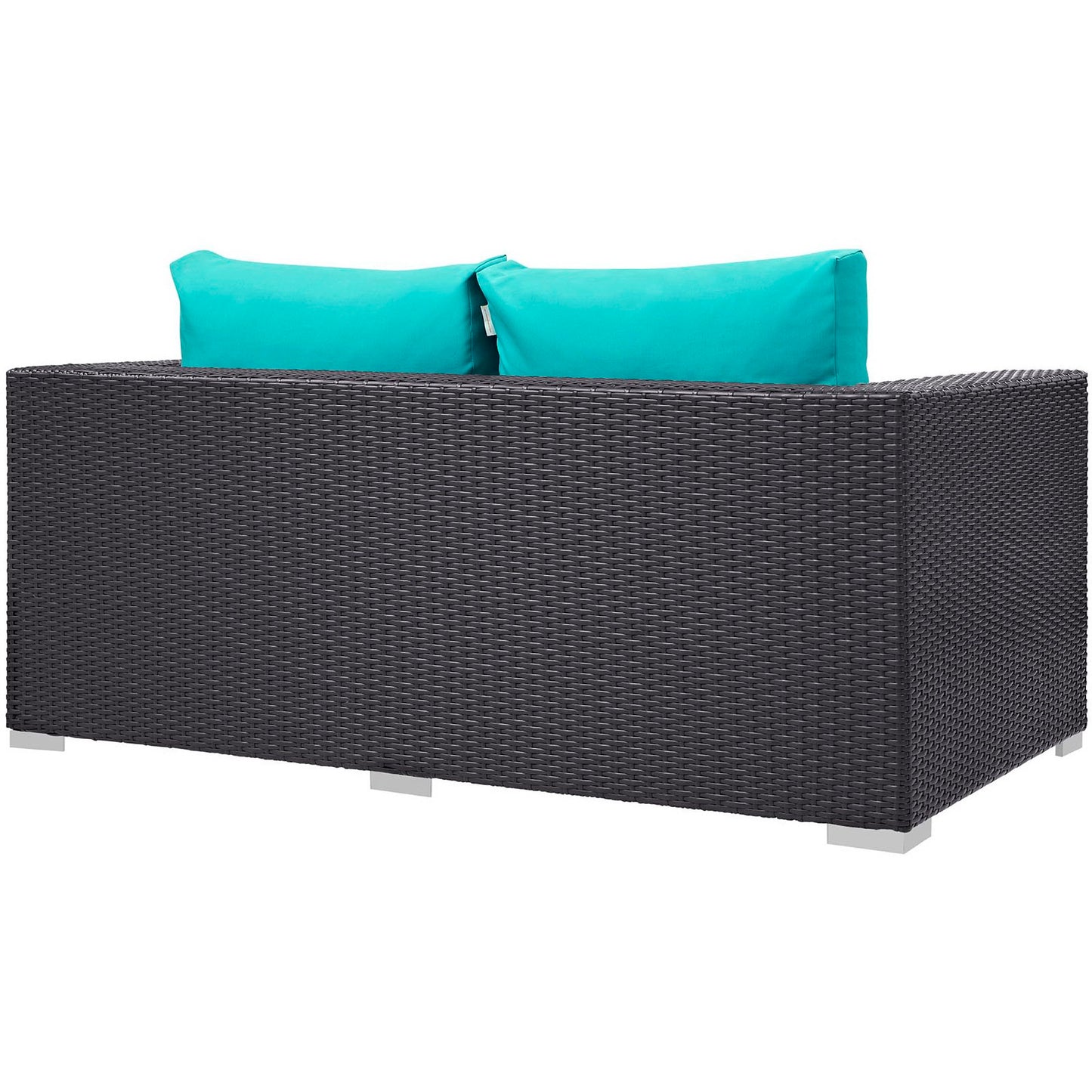 Modway Outlet Convene Outdoor Patio Loveseat by Modway  Outdoor Furniture Furniture Espresso Turquoise - EEI-1907-EXP-TRQ