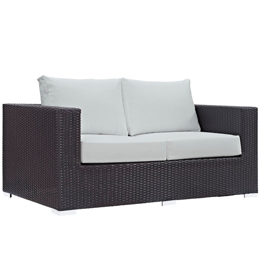 Modway - Convene Outdoor Patio Loveseat by Modway  Outdoor Furniture Sofa Sectionals White - EEI-1907-EXP-WHI