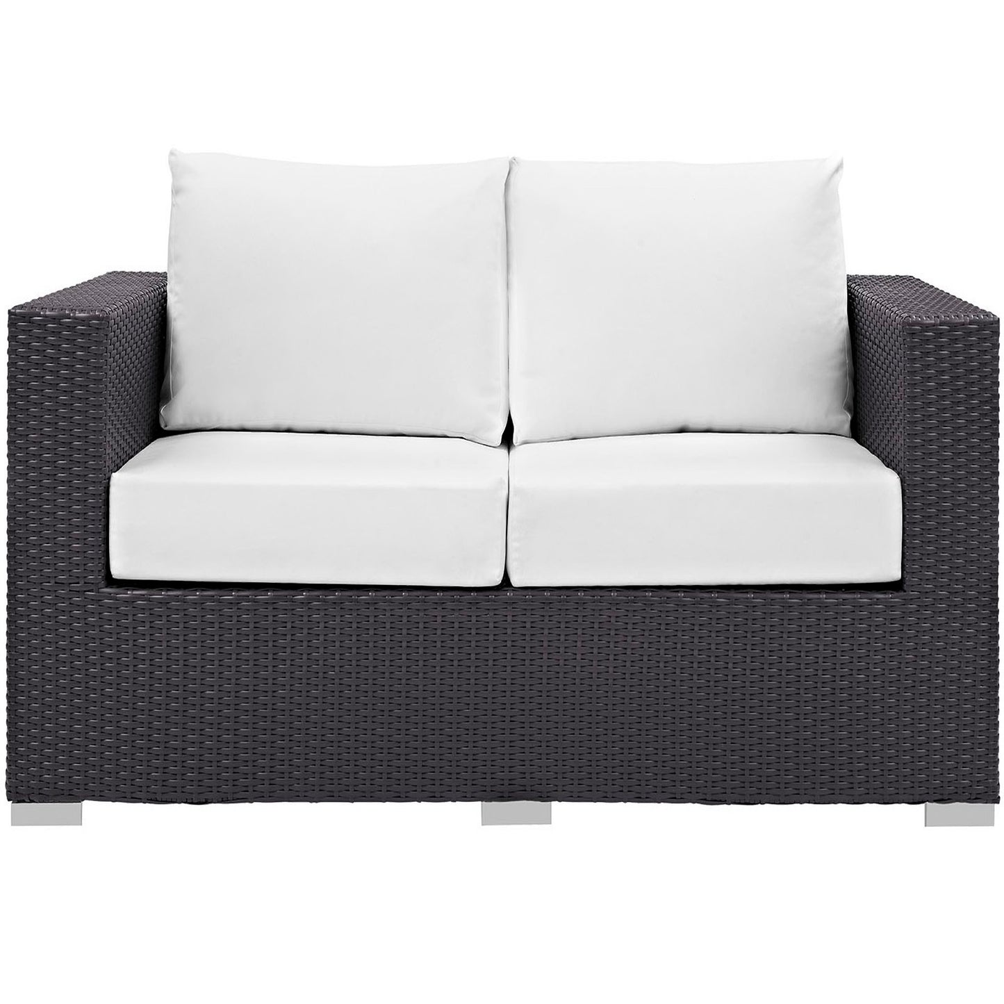Modway - Convene Outdoor Patio Loveseat by Modway  Outdoor Furniture Sofa Sectionals White - EEI-1907-EXP-WHI
