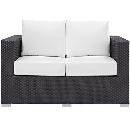 Modway - Convene Outdoor Patio Loveseat by Modway  Outdoor Furniture Sofa Sectionals White - EEI-1907-EXP-WHI