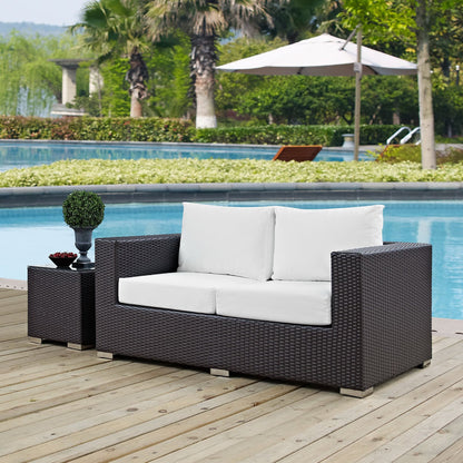 Modway - Convene Outdoor Patio Loveseat by Modway  Outdoor Furniture Sofa Sectionals White - EEI-1907-EXP-WHI