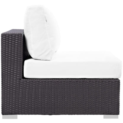 Modway - Convene Outdoor Patio Armless by Modway  Outdoor Furniture Sofa Sectionals White - EEI-1910-EXP-WHI