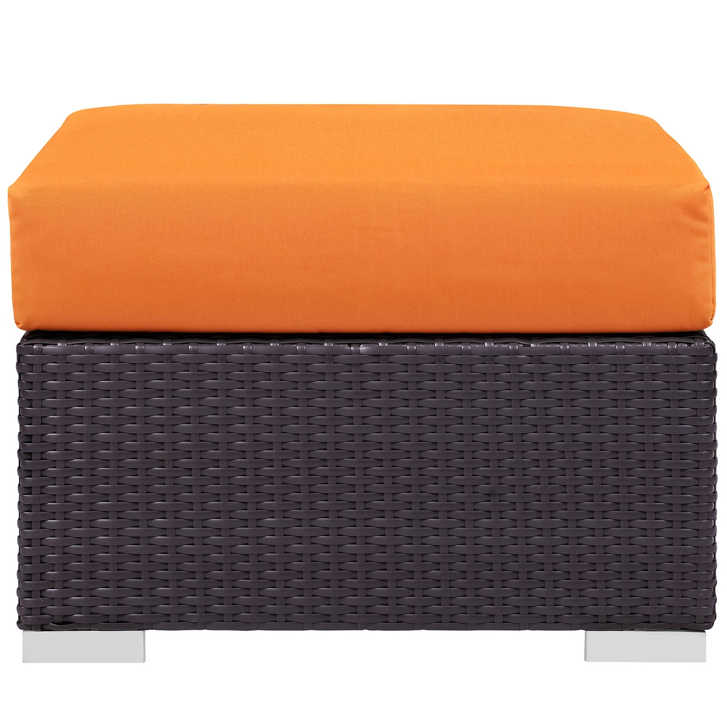 Modway Outlet Convene Outdoor Patio Fabric Square Ottoman by Modway  Outdoor Furniture Furniture Espresso Orange - EEI-1911-EXP-ORA