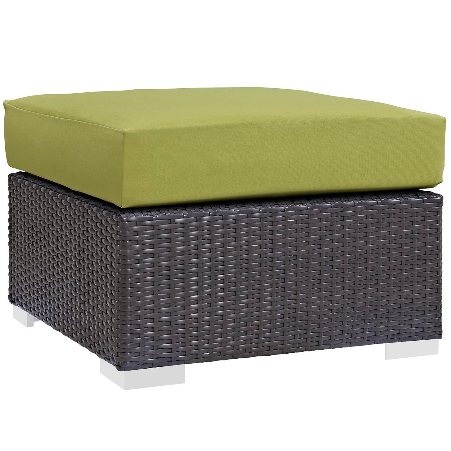 Modway Outlet Convene Outdoor Patio Fabric Square Ottoman by Modway  Outdoor Furniture Furniture Espresso Peridot - EEI-1911-EXP-PER