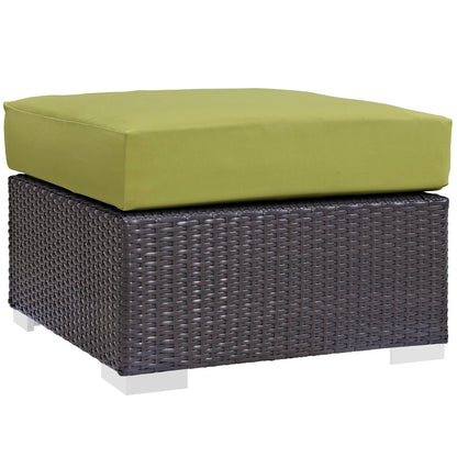 Modway Outlet Convene Outdoor Patio Fabric Square Ottoman by Modway  Outdoor Furniture Furniture Espresso Peridot - EEI-1911-EXP-PER
