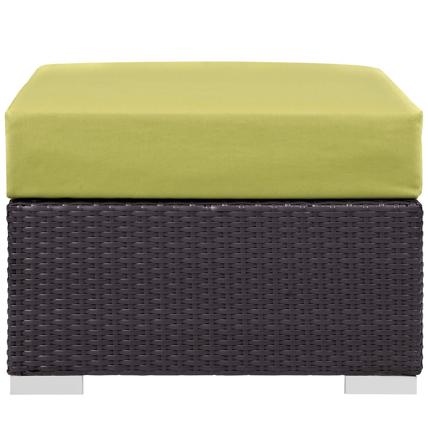 Modway Outlet Convene Outdoor Patio Fabric Square Ottoman by Modway  Outdoor Furniture Furniture Espresso Peridot - EEI-1911-EXP-PER