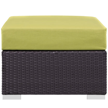 Modway Outlet Convene Outdoor Patio Fabric Square Ottoman by Modway  Outdoor Furniture Furniture Espresso Peridot - EEI-1911-EXP-PER