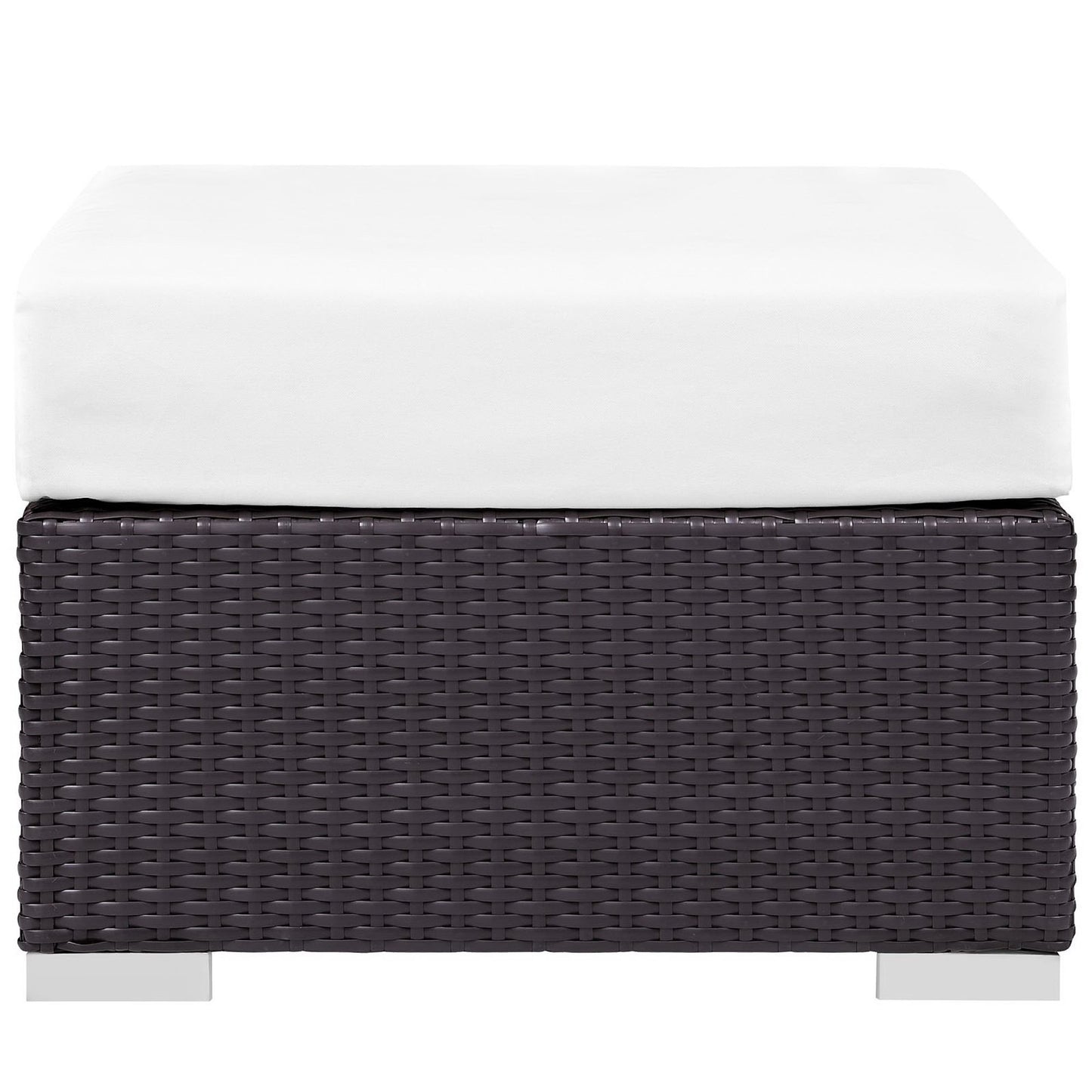 Modway - Convene Outdoor Patio Fabric Square Ottoman by Modway  Outdoor Furniture Sofa Sectionals White - EEI-1911-EXP-WHI