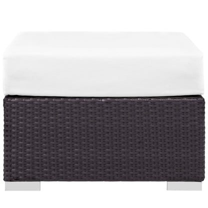 Modway - Convene Outdoor Patio Fabric Square Ottoman by Modway  Outdoor Furniture Sofa Sectionals White - EEI-1911-EXP-WHI