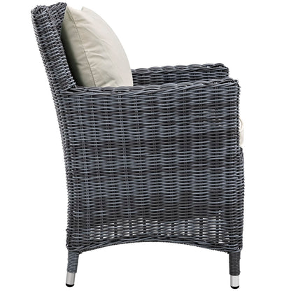 Modway Outlet Summon Dining Outdoor Patio Sunbrella? Armchair by Modway  Outdoor Furniture Furniture Antique Canvas Beige - EEI-1935-GRY-BEI