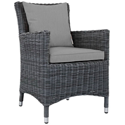 Modway Outlet Summon Dining Outdoor Patio Sunbrella? Armchair by Modway  Outdoor Furniture Furniture Canvas Gray - EEI-1935-GRY-GRY